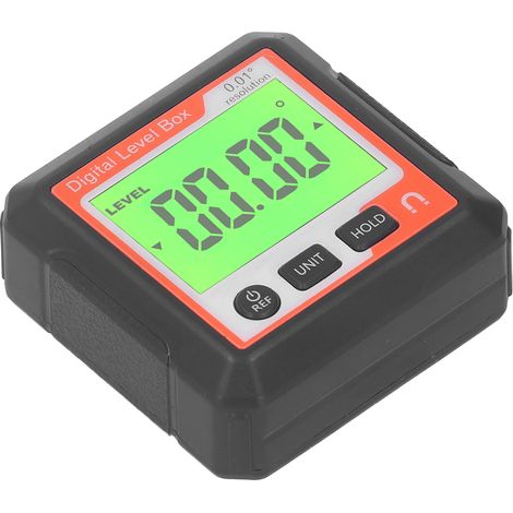Boîte de niveau numérique, rapporteur magnétique portable de haute précision, inclinomètre, jauge d'angle pour le travail du bois, chantier de construction, orange et blanc