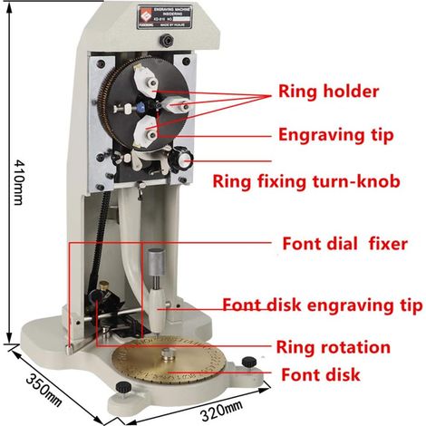 Internal engraving machine for rings - Ring engraver pad - 1.5 mm to 2 mm - For jewelry making (1/5)