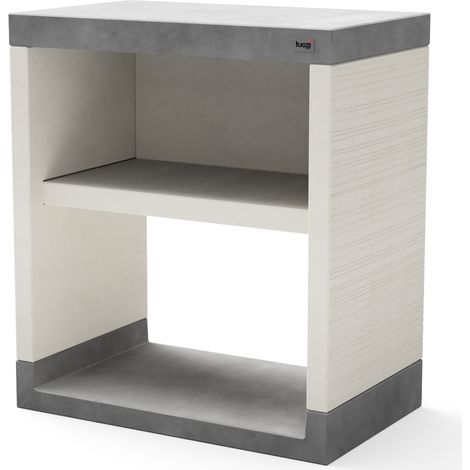 TUOZI - Módulo Stand PLAN/VENIT 1 para Barbacoa de Obra Prefabricada (Blanco, Gris - 78 x 47 x 47 cm) - Uso en Exteriores (1/2)