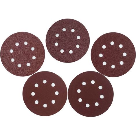 100 PCS Disque de ponçage 125mm, Papier de verre bois pour grain de 60/80/100/120/240 (1/5)
