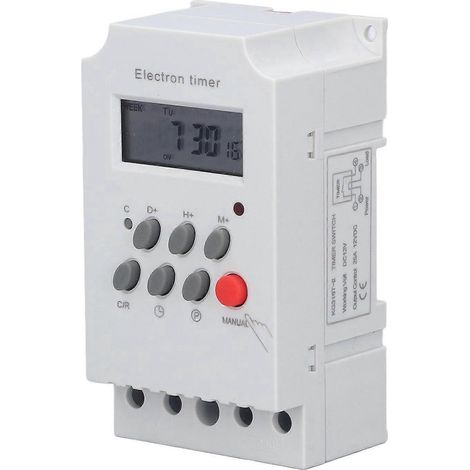 Elektronischer Zeitschalter DIN-Schiene LCD Mikrocomputer Elektronischer intelligenter Controller KG316TII (DC 12V) (1/4)