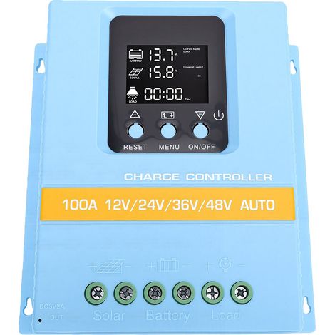 Contrôleur de Charge solaire MPPT 100A, écran LCD, double Ports USB pour Batteries à Gel liquide scellées (1/5)