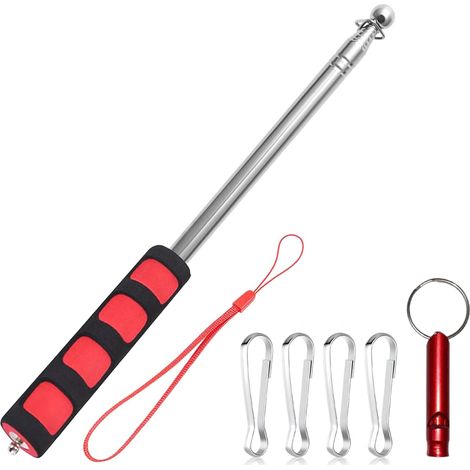 Poteau télescopique pour drapeau, mât télescopique de 2,5 m pour voyage, activités de plein air, leçons, entraînement (rouge) (1/5)