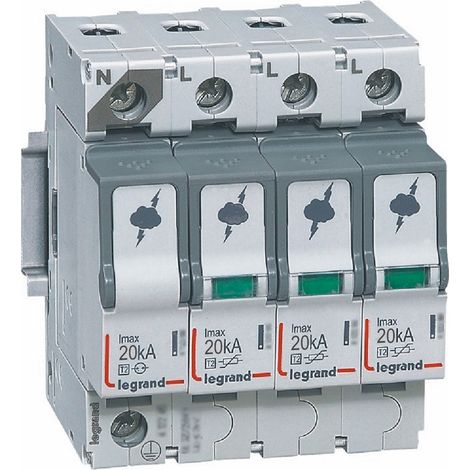 Limitatore di sovratensione T2 20kA 3P+N nero