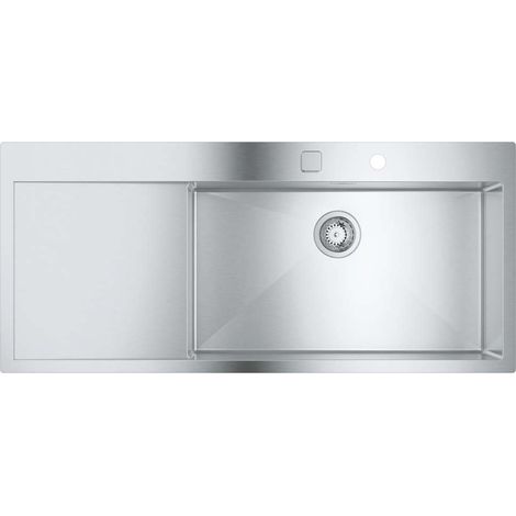 Grohe - Lavello K1000 con scarico automatico, 116x52 cm, acciaio inox spazzolato 31582SD1 (1/4)