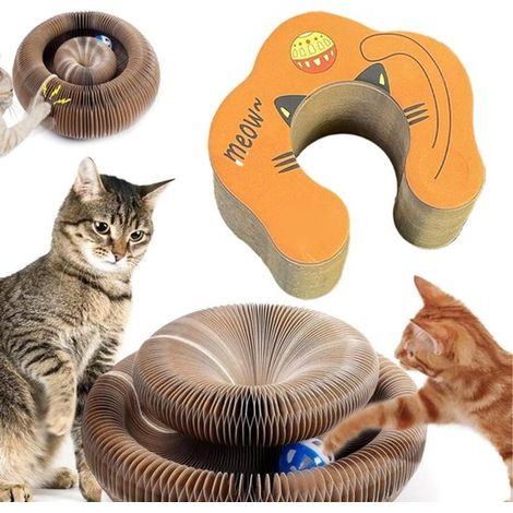 Arbre à chat pliable - Jouets pour chats - Arbre à chat - Jouets pour chats - Arbre à chat 2 en 1 - Maison à chat avec balles à bulles - OranjeOranje (1/5)
