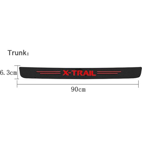 (Rouge,1 pièce) Seuil de porte de voiture en fibre de carbone,autocollant anti-coups de pied et de pied,protection contre les rayures et les éraflures,logo Nissan X-Trail,film protecteur imperméable A (1/3)