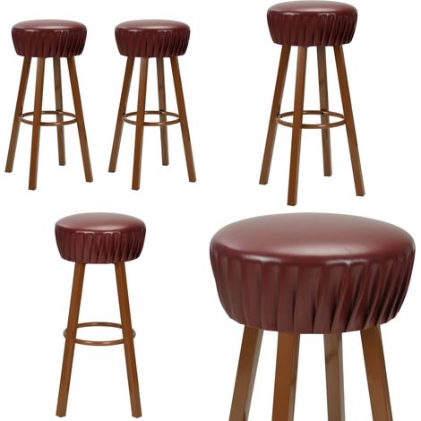 Chaises de bar lot de 2 marron similicuir - Chaise De Bar - Chaise Industrielle - Tabouret De Comptoir - Mobilier Retro - Décoration Intérieure - Home & Living (1/5)