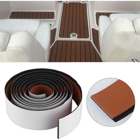 Tapis de pont en mousse EVA antidérapant pour bateau, imitation teck adhésif, revêtement décoratif et confortable pour yacht (1/5)