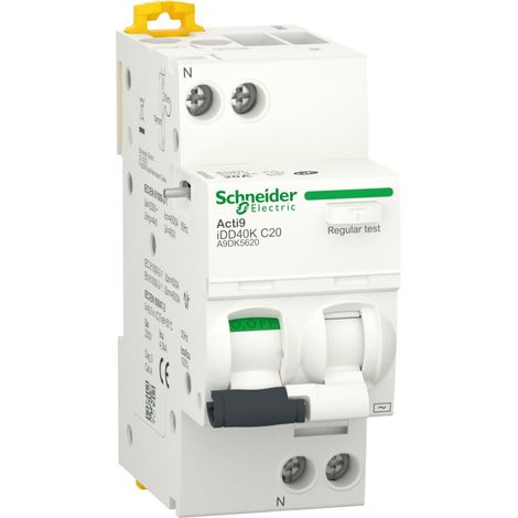 Acti9 iDD40K - disjoncteur différentiel - 1P+N C 20A 4500A/4,5A 300mA type AC (1/2)