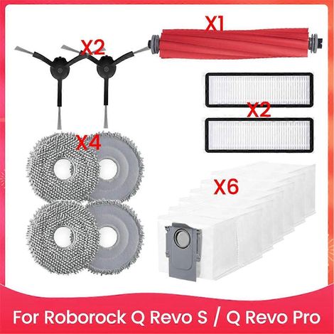 Kit de 15 pièces de rechange pour aspirateur QS/Q Pro : brosse principale, filtre, lingettes et sacs à poussière. (1/5)