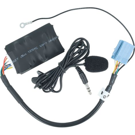 vhbw Adaptador bluetooth compatible con Volkswagen Beetle/Convertible 1999-2009 MFD Navi, Monsoon radio coche - Incl. micrófono, cable jack + clip (1/5)