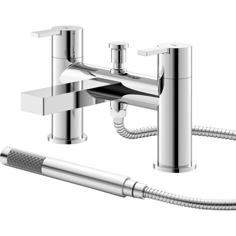 Hudson Reed Willow Bath Shower Mixer Tap Pillar Mounted - Chrome (1/5)