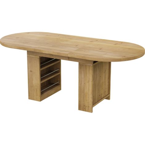 Mesa de comedor extensible 150/200 x 90 cm MDF color roble para 6-8 personas (1/5)