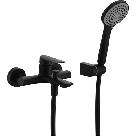 Robinet de baignoire avec monocommande  Modèle URAL  Couleur noir finition mate [ IMEX® ] (1/2)