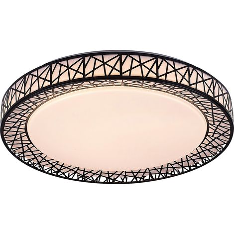 Plafoniera LED dimmerabile con telecomando 49cm 48W nera (1/5)