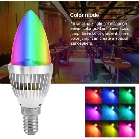 Ampoule LED - - E14 - 3W - RGB - Télécommande infrarouge (1/4)