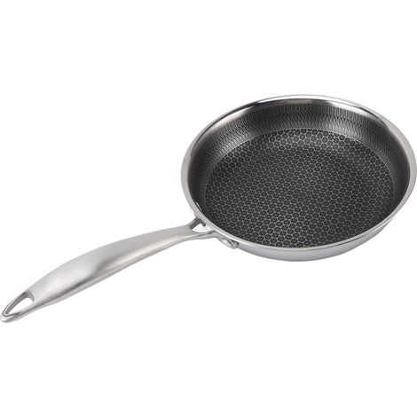 Poêle à frire en acier inoxydable 316, fond composé universel, empêche le bâton, facile à nettoyer, pour tables de cuisson à induction, gaz 24 cm/9,4 pouces (1/5)