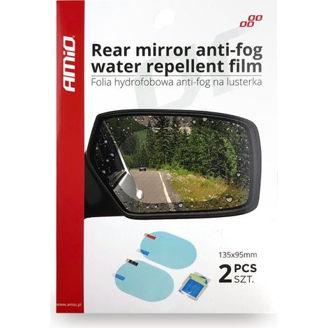 Film adhésif résistant à la pluie pour rétroviseurs de voiture (2 pièces) AMIO-02378 (1/2)
