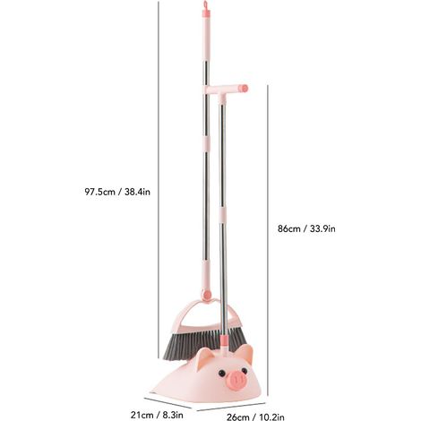 Ensemble balai et pelle à poussière, balai vertical, brosse douce et antiadhésive, poubelle (1/5)