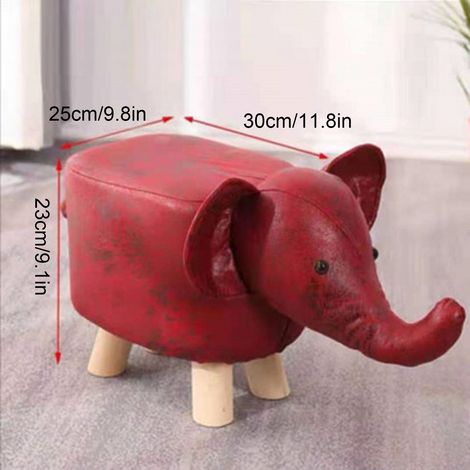Tabourets de jardin animaux, petits bancs multifonctionnels en forme d'animaux mignons de dessin animé, rouges, pour la maison et la maternelle (1/4)