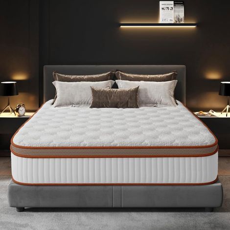 Matelas 140x200 cm - Ép 26 cm - Certifié Oeko-Tex, Hybride - Ressorts Ensachés + Mousse mémoire de Forme - 7 Zones -Soutien Parfait (1/5)