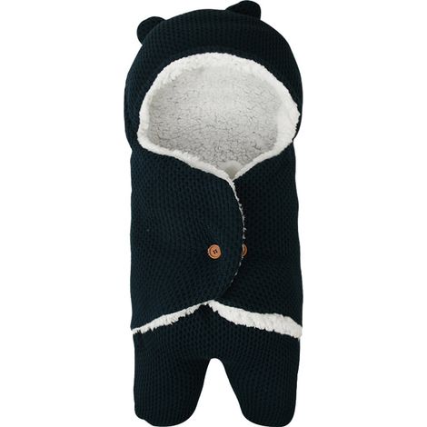 Neugeborenen-Schlafsack für Herbst- und Winterwanderungen, Anti-Strat-Babydecke, warmer Schlafsack für den Kinderwagen, schwarz (1/4)
