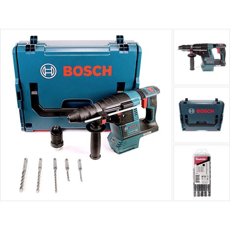 Bosch GBH 18V-26 F Trapano a percussione a batteria 18V 2,6J SDS-Plus in L-Boxx con set di 5 punte per trapano a percussione SDS-VPlus