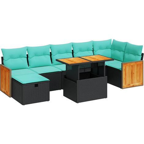 Maison Exclusive - 8-tlg. Garten-Sofagarnitur mit Kissen Grau Pol (1/5)