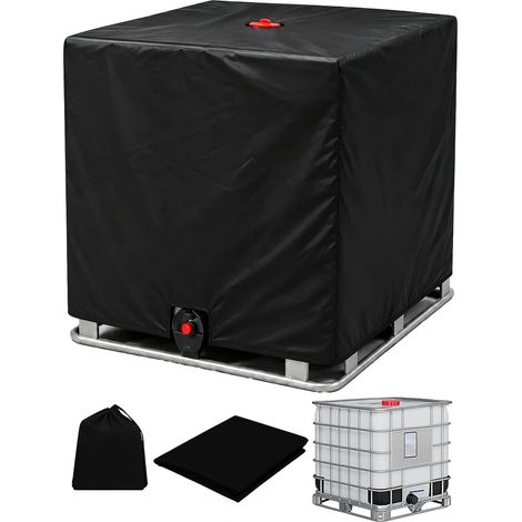 Bâche Cuve 1000L - 1 Pièce - Tissu Oxford - Protection UV Et Imperméable - Pour Réservoir IBC Extérieur - Noir (1/5)