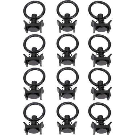 Keenso Accessoires de Voie en L, 12 Pièces de Raccord à Goujon Unique pour Voie en L, capacité de 4 000 LB avec Anneau Rond en Acier Inoxydable pour Le Contrôle du Fret de la Remorque (1/5)