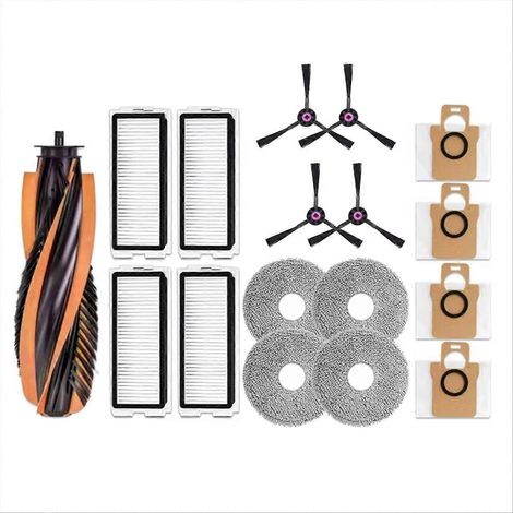 17 pièces Brosses principale/latérale filtre HEPA serpillière sac poussière pour P20 PRO/T5 Pro aspirateur robot (1/5)