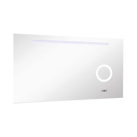 ONDEE - Espejo retroiluminado FROYA - Plata - Vidrio - Multifunciones - 140x70cm