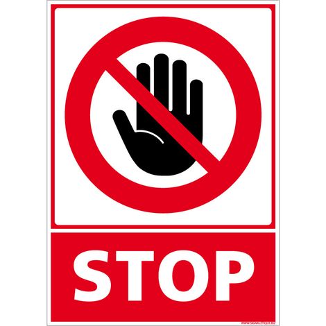 Autocollants de Signalisation Souple – Panneaux de Signalisation Autocollants – Plusieurs tailles au choix – Signalisation Française - Main stop - 210 x 300 mm