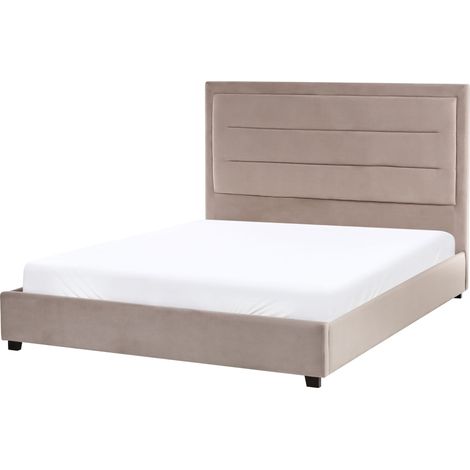 Bed Velvet ROUEN 140 x 200 cm (EU Double) Taupe (1/5)