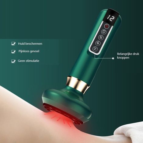 Massaggiatore elettrico a coppettazione con 12 modalità e impostazioni di temperatura, anticellulite e brucia grassi, allevia i dolori muscolari di collo, schiena, gambe, addome e glutei. (1/5)