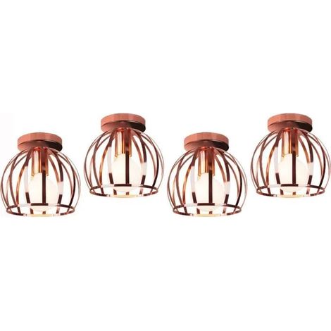 U-Do 4Pcs Plafonnier Luminaire Vintage Lampe Créatif Plafonde en Fer Or Rose décoration Chambre Bureau (1/4)