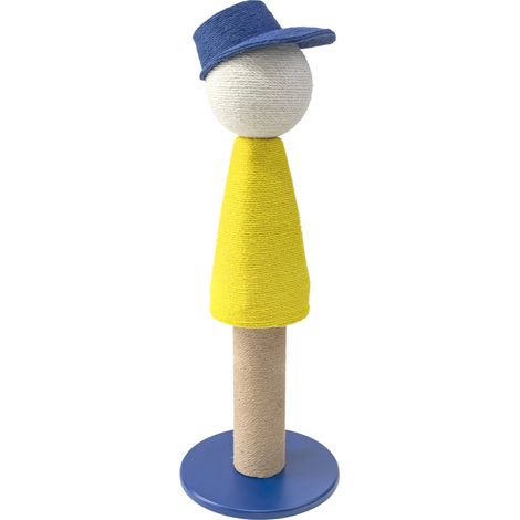 Tiragraffi per gatti modello JOE linea Icons in corda con base in legno