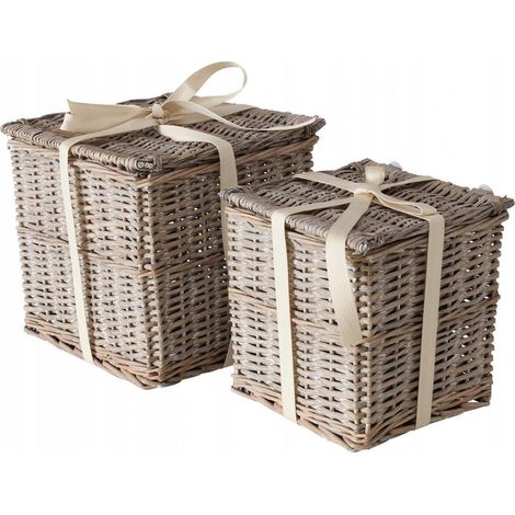 Boltze TANGO cesto in rattan naturale con coperchio (1/3)