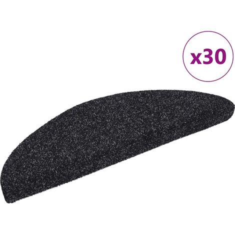Stufenmatten Selbstklebend 30 Stk. 56x17x3 cm Schwarz Halbrund