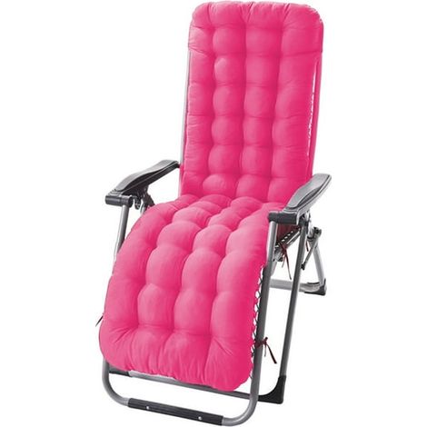 Coussin de Chaise Longue de Jardin Patio Rouge Rosé 155x48x8cm, Épais et Moelleux, pour Salon de Jardin Intérieur Extérieur, Relevable, Coussin de Repos Confortable (1/5)