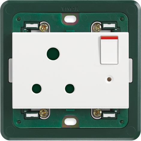 VIMAR - 14215 Presa 2P+T 5A inglese interr. bianco