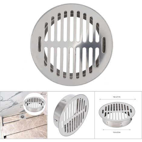 Rejilla de desagüe para balcón de acero inoxidable con protección antiobstrucción para uso exterior – Abertura plana de 160 mm – Alta calidad – Disponible individualmente (1/5)
