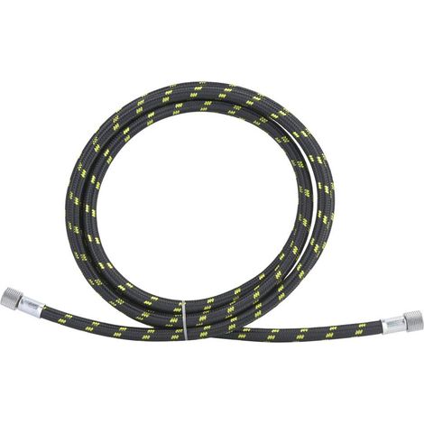 Tube Tressé pour Aérographe en Caoutchouc Noir Tuyau d'Air Tressé pour Pistolet Pulvérisateur 1/8x1.8m (1/5)