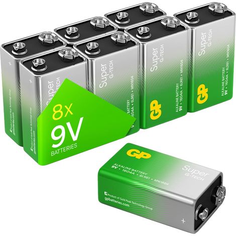 GP Super Alkaline-Batterie E-Block, 6LR61, MN1604, 9V, 8 Stück (1/5)