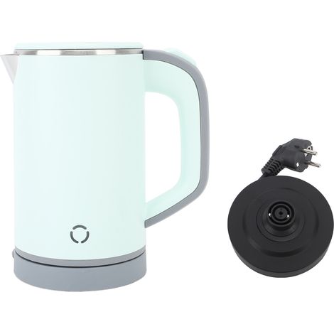Bouilloire électrique double paroi en acier inoxydable 800ml, chauffe-eau théière, prise UE 220V 50Hz, verte (1/5)