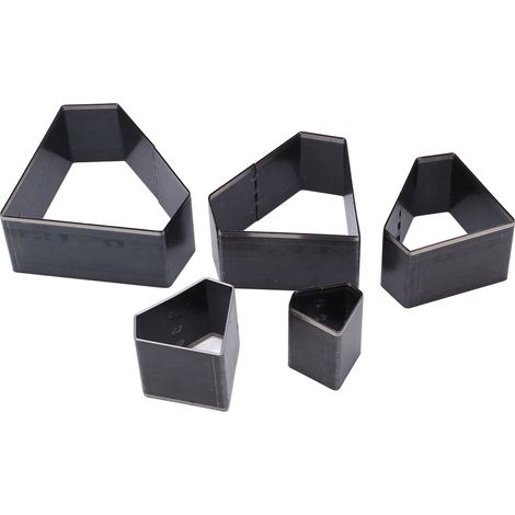 Ensemble de 5 matrices de perforation pour cuir, matrice d'estampage creuse, matrice de découpe pour cuir DIY en forme de diamant de différentes tailles pour le bricolage à domicile. (1/5)