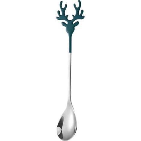 Cuillère À Café - Acier Inoxydable 304 - Forme De Bois De Renne - Pour Café Thé Dessert - 14 cm - 1 Pièce (1/5)