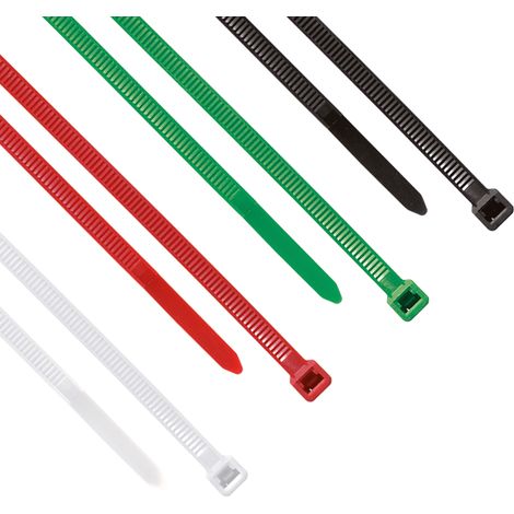 200 Colliers de serrage. Serre-câbles attache-câbles Multicolore 100 x 2,5 mm