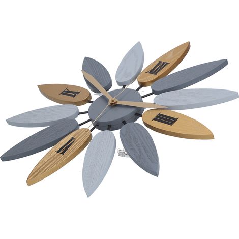 Horloge murale en bois feuilles style romain simple, déco salon silencieuse, cadeau anniversaire mariage fête (1/5)